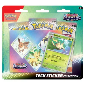 Pokémon Prismatic Evolutions Tech Sticker Collection Leafeon