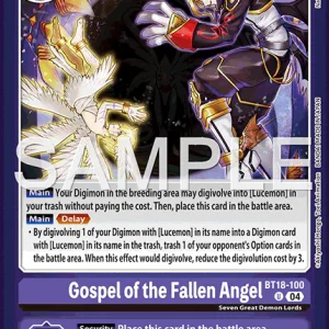 Gospel Of The Fallen Angel BT18-100 Foil